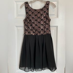 Black and Bronze Sequin Dress